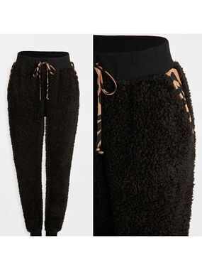 NWT Plush Apparel | Fleece Joggers in tan tiger print